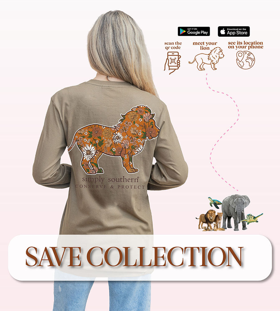 Simply Southern Lion Tracker Cherry Natural T-Shirt