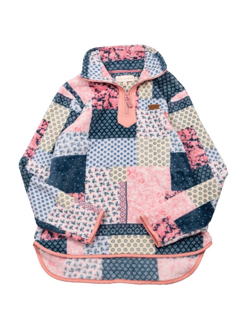Simply Southern Quarter Zip Quilted Pattern Pullover Sweater Jacket - SimplyCuteTees