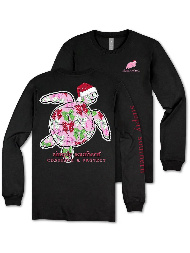 Simply Southern Turtle Tracker Xmas Holiday Long Sleeve T-Shirt