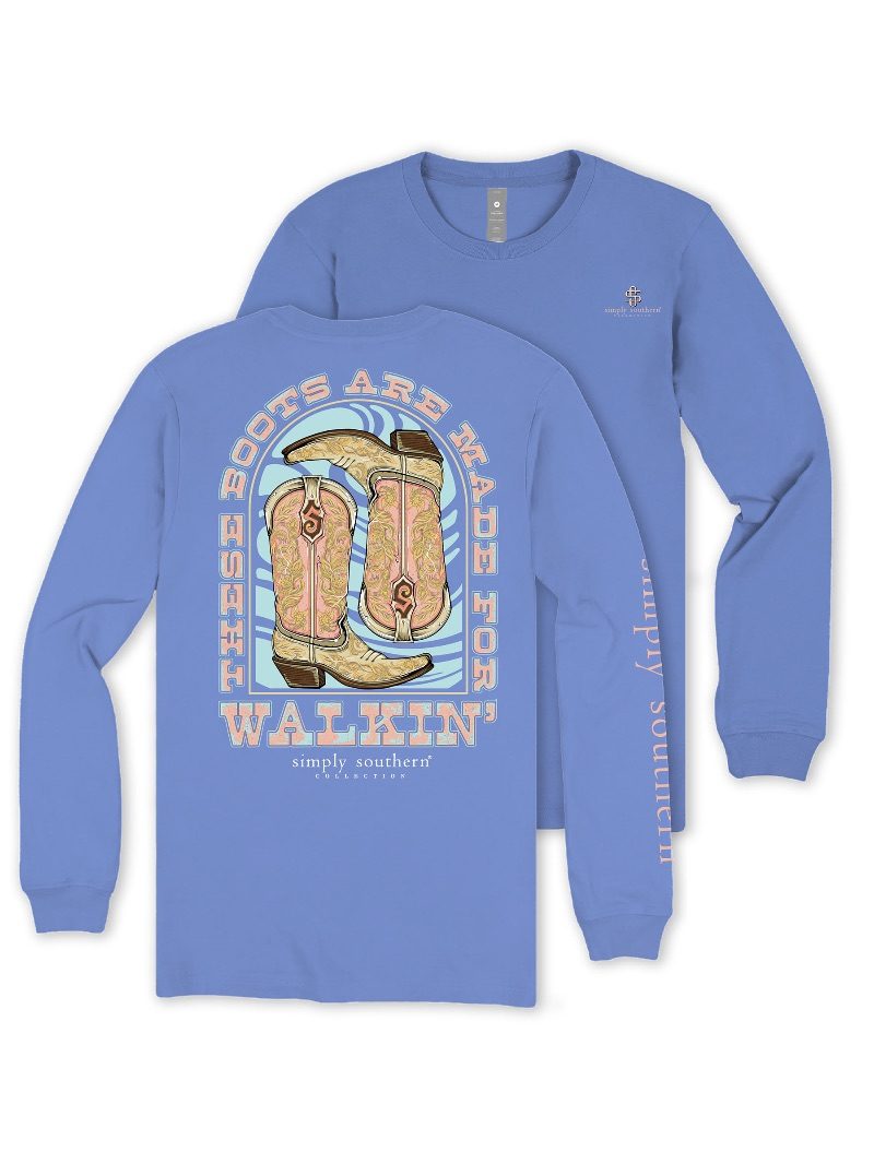 Simply Southern Walking Boots Vista Long Sleeve T-Shirt - SimplyCuteTees
