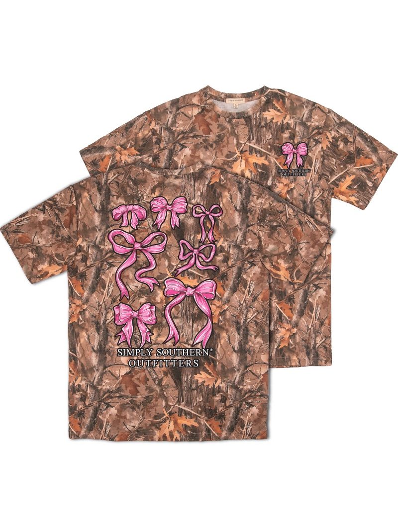 Simply Southern Pink Bows Camo T-Shirt - SimplyCuteTees