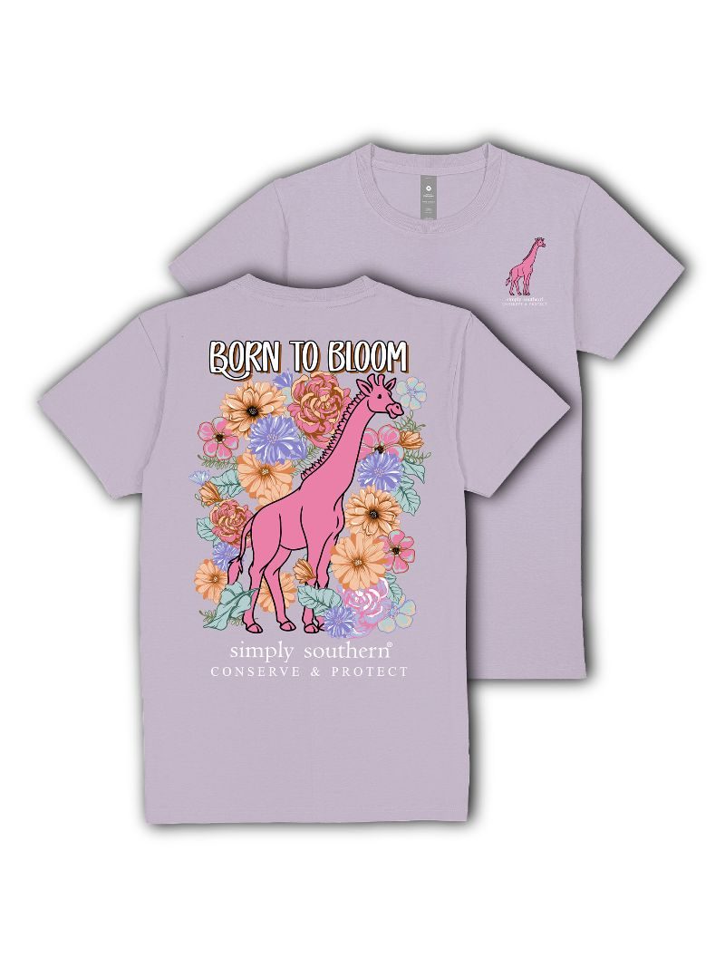 Simply Southern Giraffe Tracker Bloom T-Shirt - SimplyCuteTees