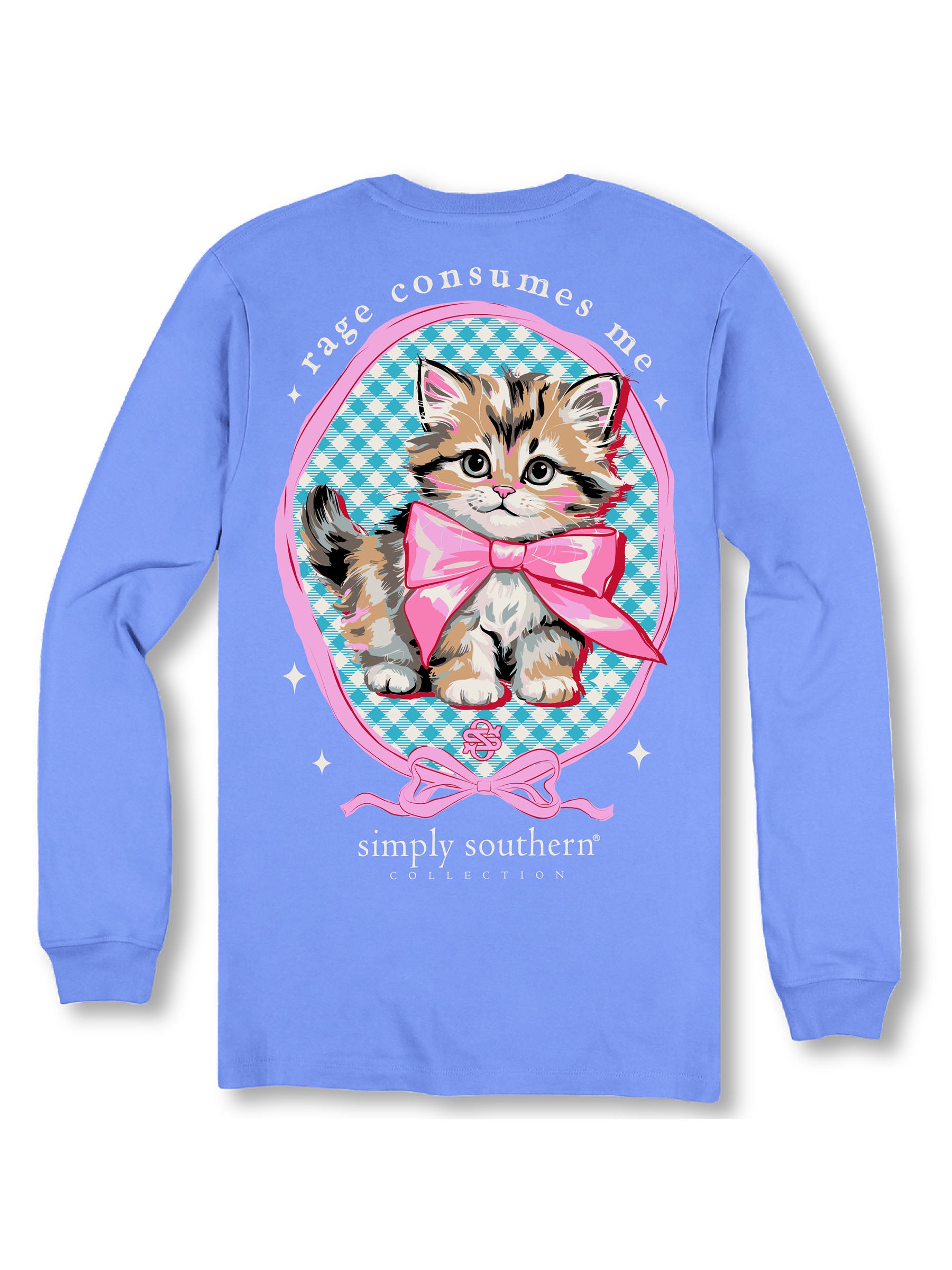 Simply Southern Rage Cat Bow Long Sleeve T-Shirt - SimplyCuteTees
