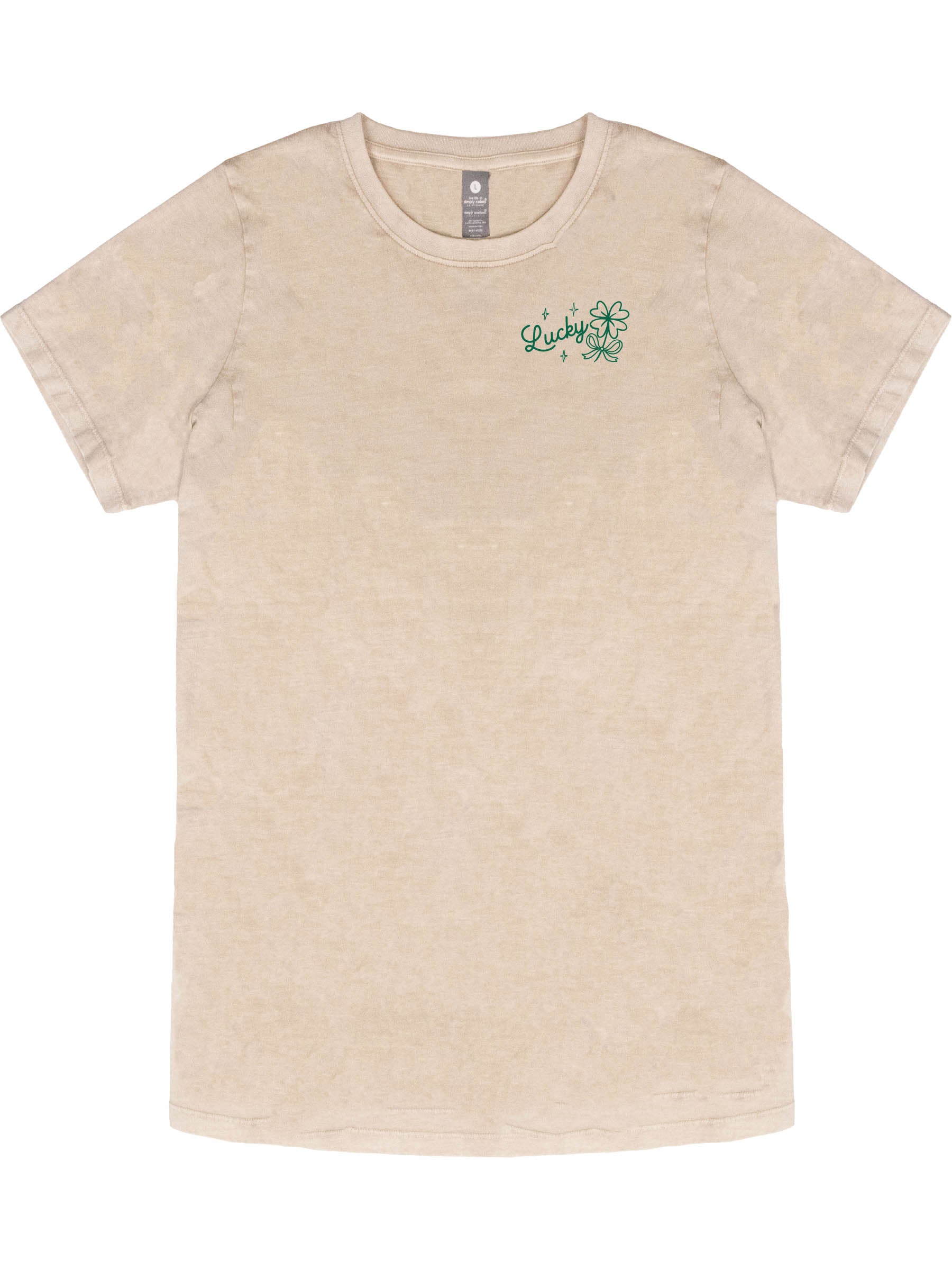 Simply Southern Lucky Girls Club Irish Washed Cream T-Shirt - SimplyCuteTees