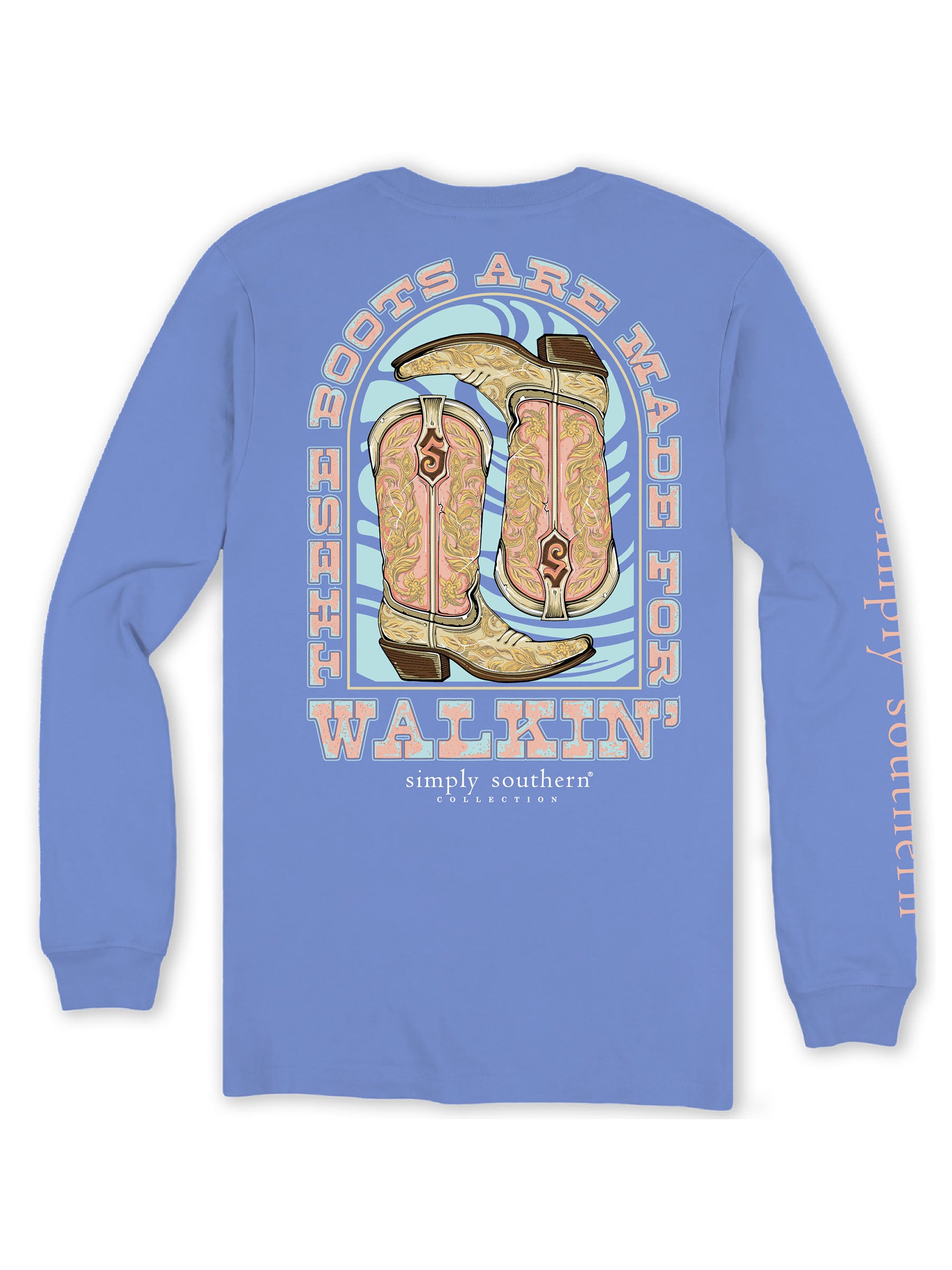 Simply Southern Walking Boots Vista Long Sleeve T-Shirt - SimplyCuteTees