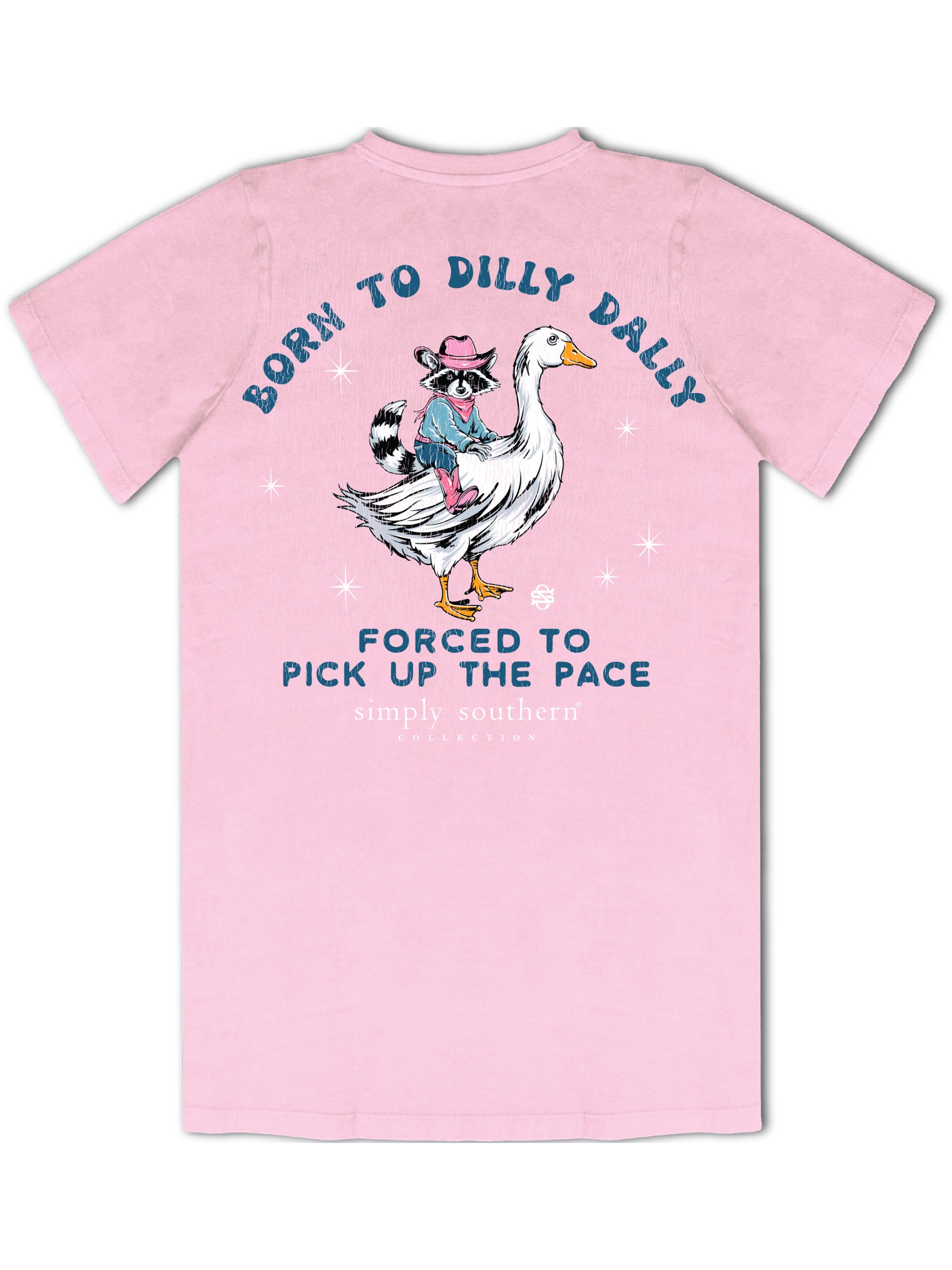Simply Southern Dilly Raccoon Washed Pink T-Shirt - SimplyCuteTees