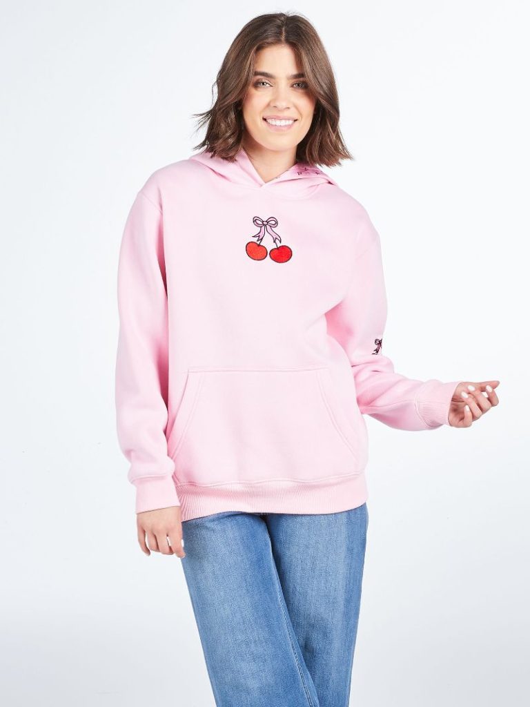 Simply Southern Cherry Embroidered Long Sleeve Hoodie