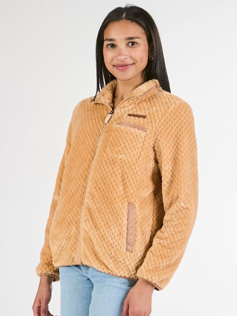 Simply Southern 0225 Soft Sherpa Full Zip Long Sleeve Jacket - SimplyCuteTees