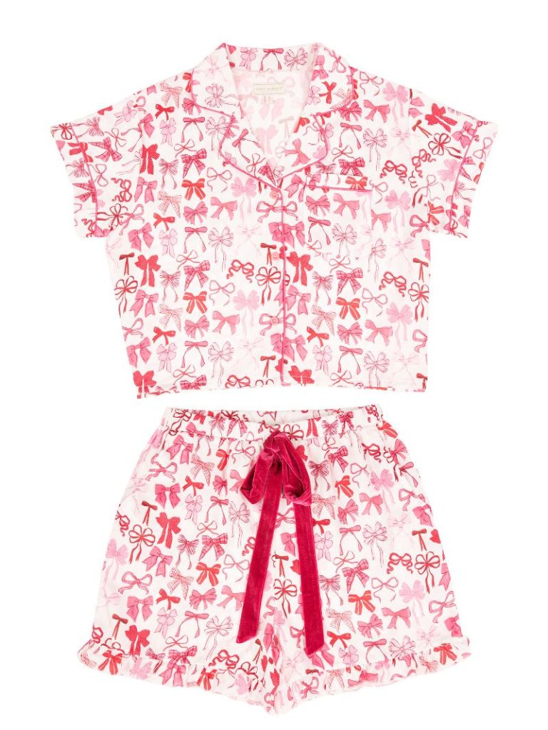 Simply Southern Bows PJ Shorts &amp; Button Top Set
