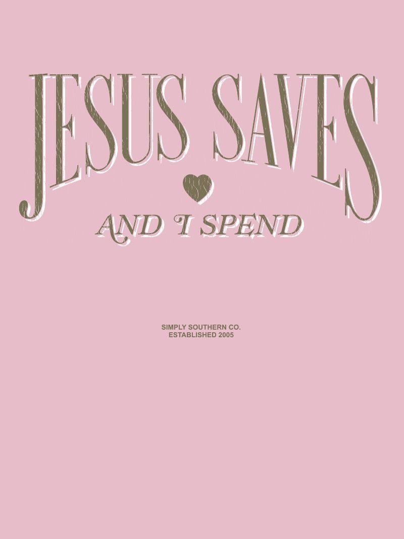Simply Southern Jesus Saves Long Sleeve Crew Sweatshirt