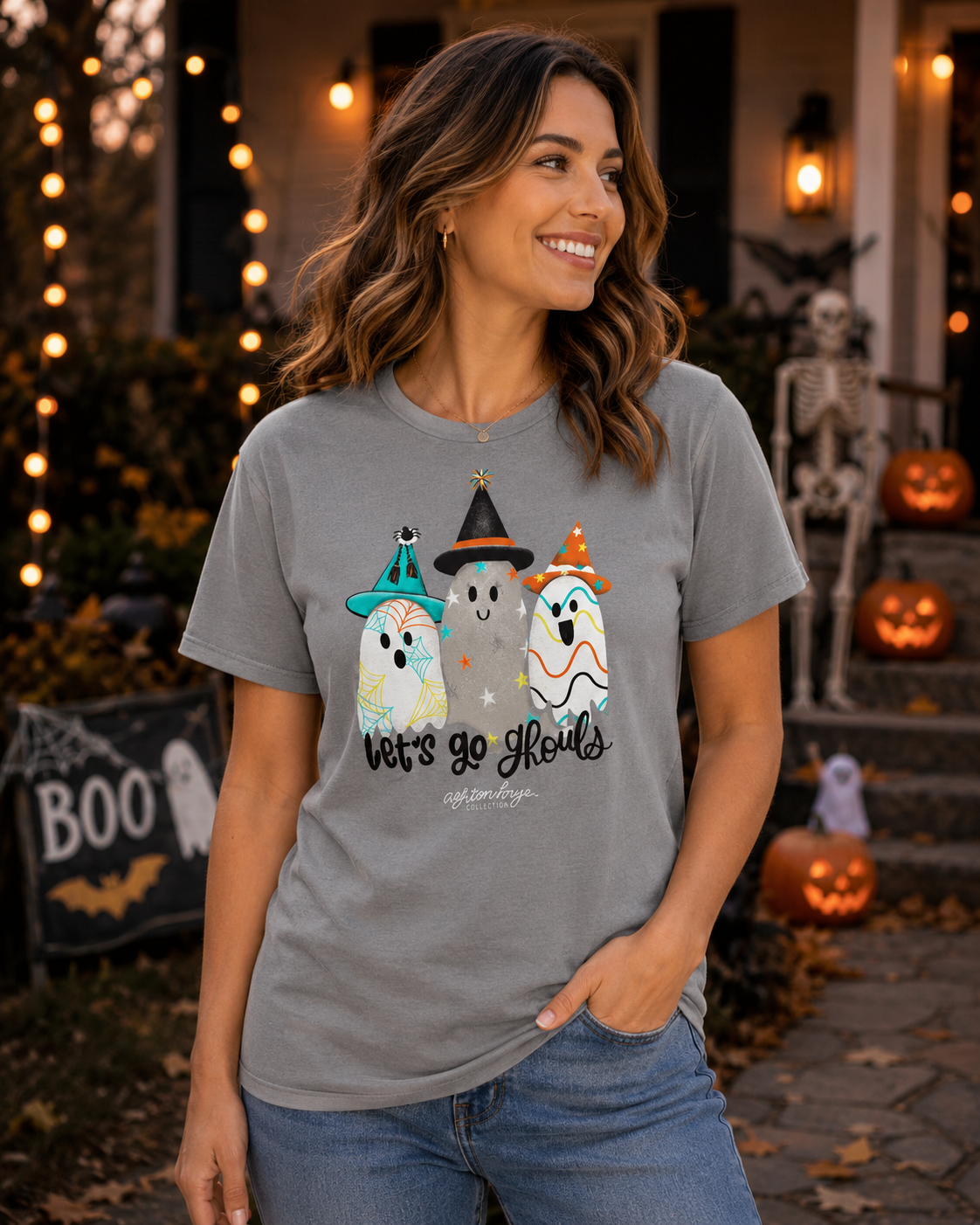 Southernology Ashton Brye Let's Go Ghouls Comfort Colors T-Shirt