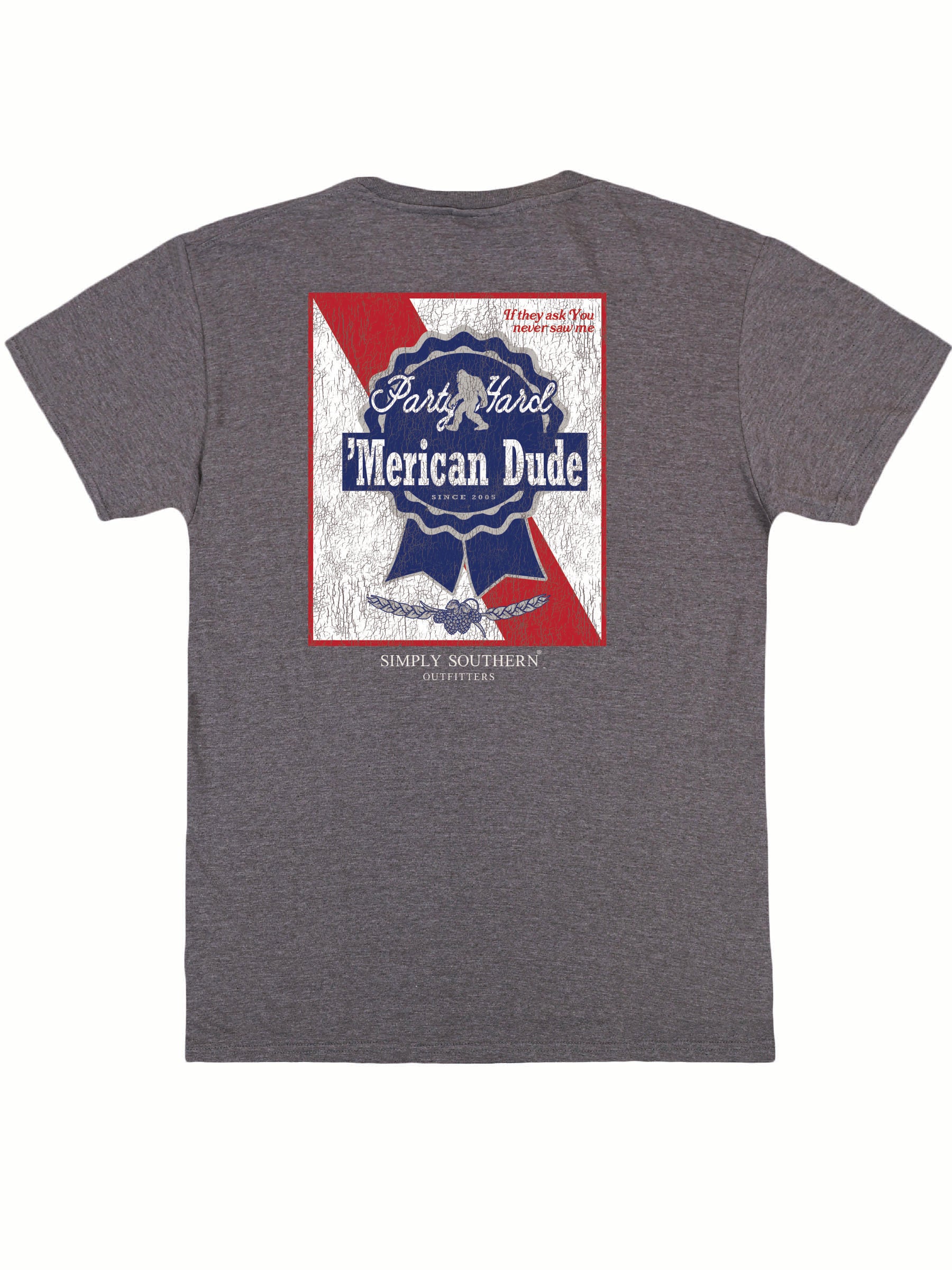 Simply Southern Merican Dude Party Ribbon Unisex T-Shirt - SimplyCuteTees