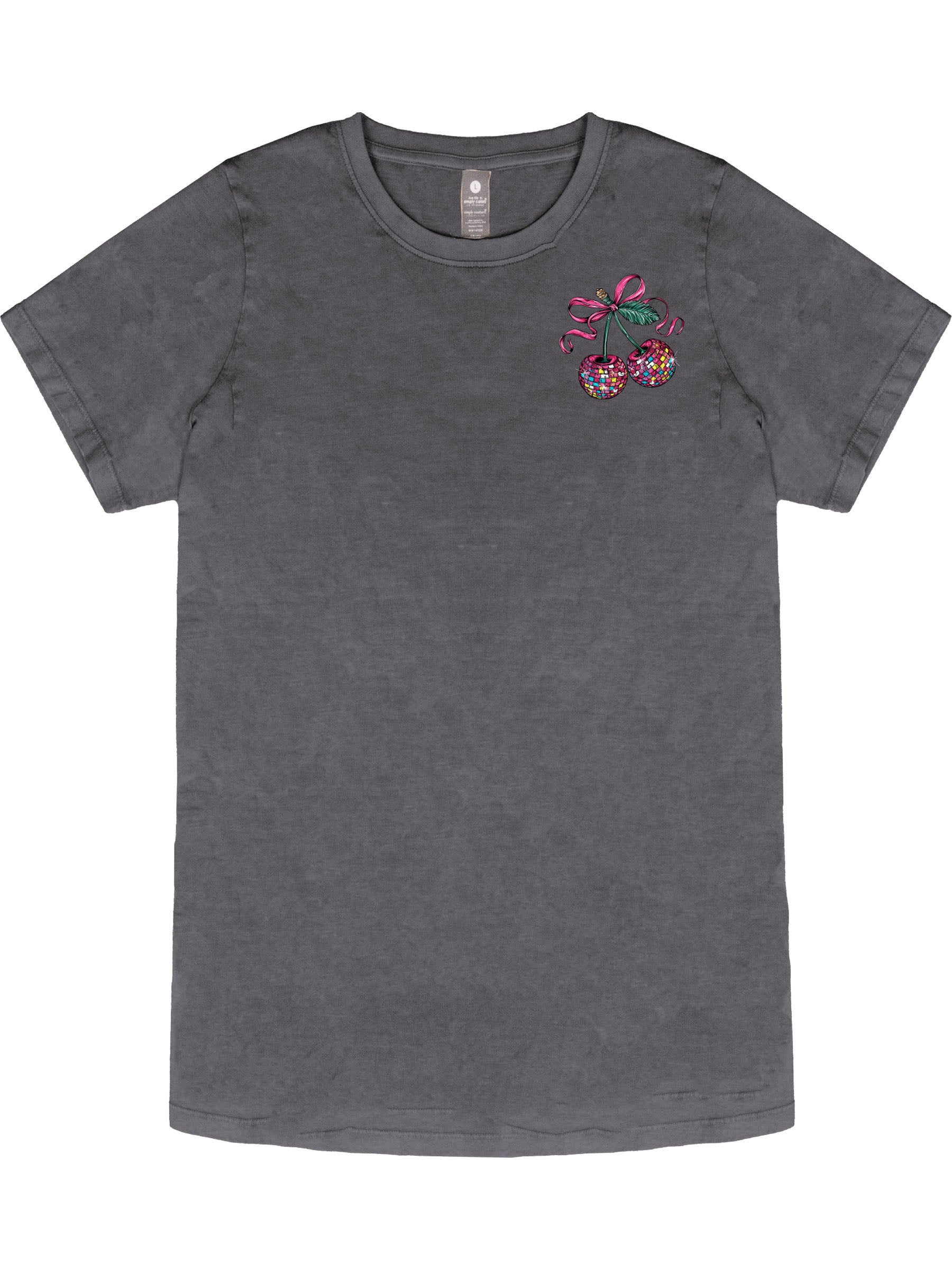 Simply Southern Disco Cherry Washed Coal T-Shirt - SimplyCuteTees