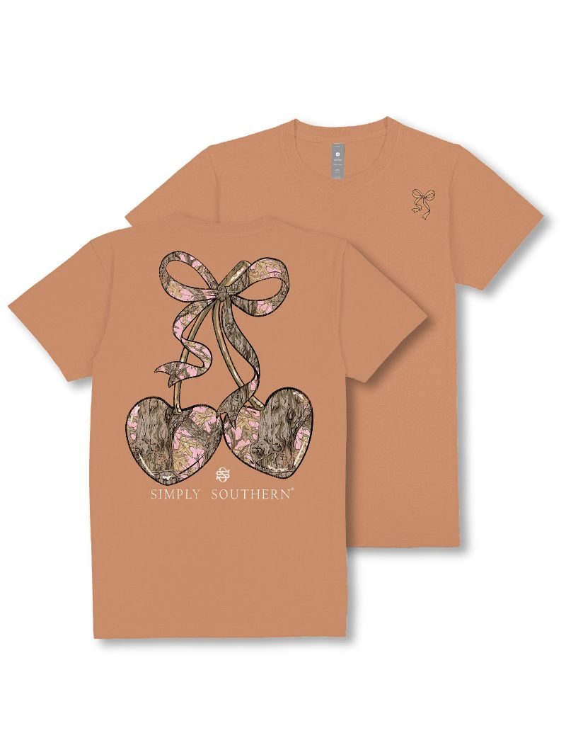 Simply Southern Camo Cherry Bow T-Shirt - SimplyCuteTees