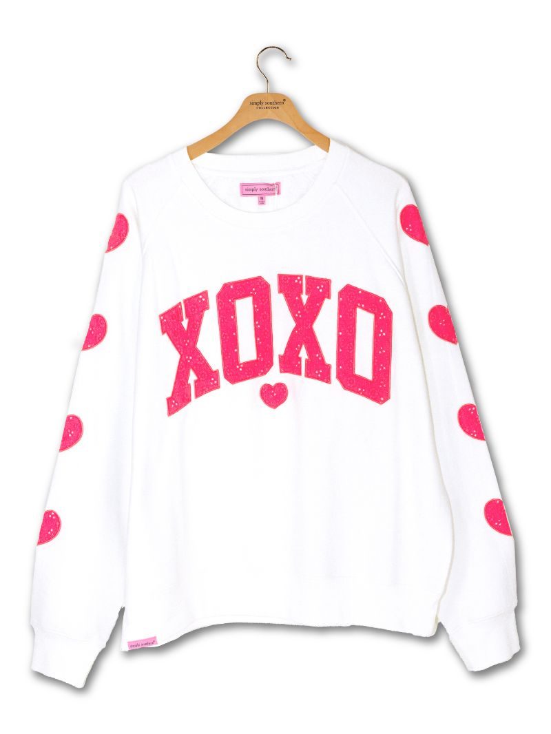 Simply Southern XOXO Heart Long Sleeve Crew Sweatshirt - SimplyCuteTees