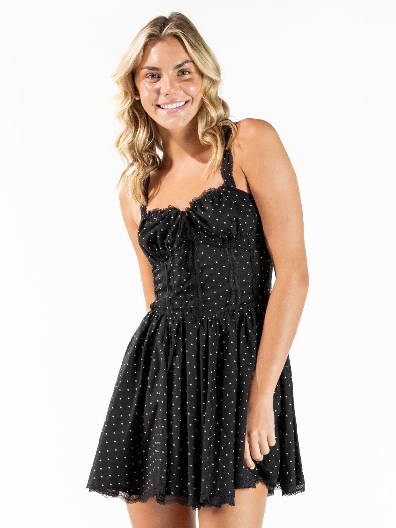 Simply Southern 0126 Black Dots Dress - SimplyCuteTees