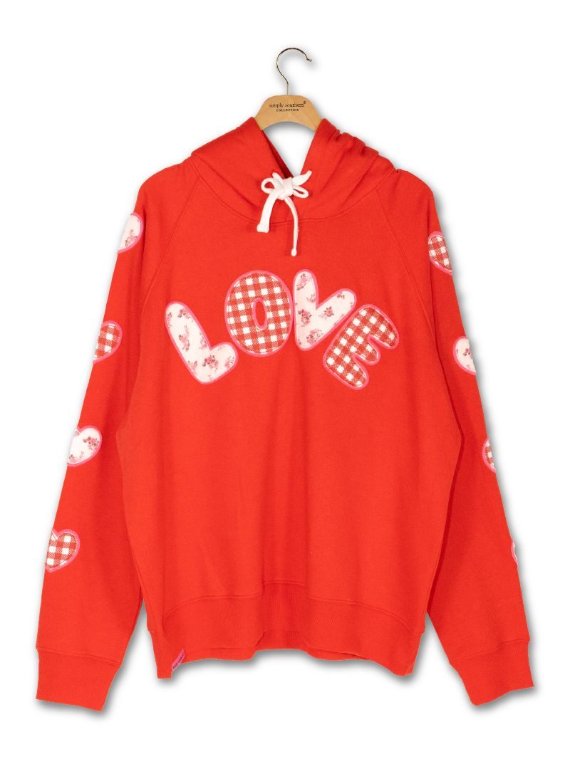 Simply Southern XOXO Love Patch Long Sleeve Hoodie - SimplyCuteTees