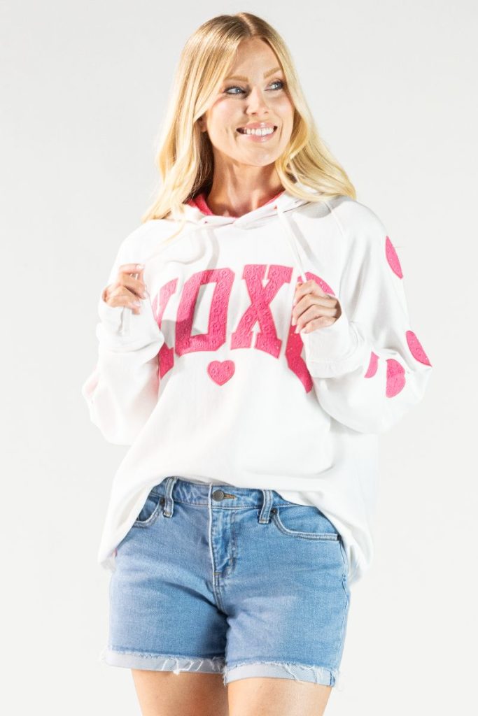 Simply Southern XOXO Heart Long Sleeve Hoodie - SimplyCuteTees