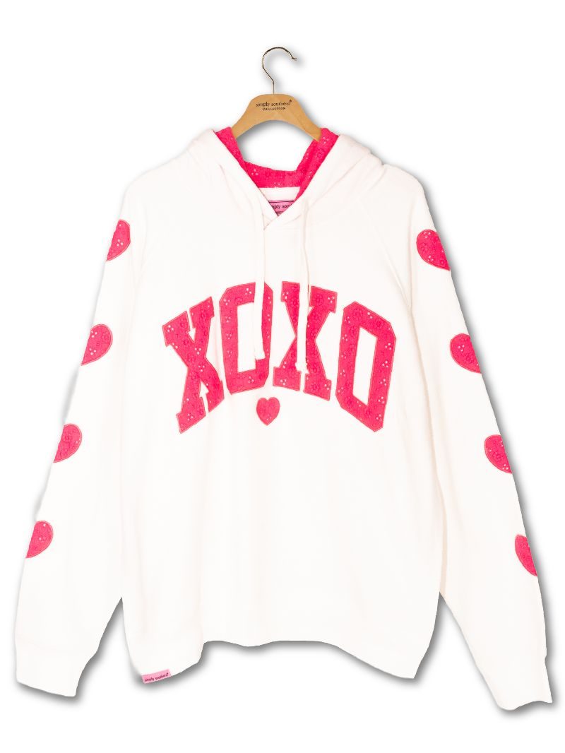 Simply Southern XOXO Heart Long Sleeve Hoodie - SimplyCuteTees