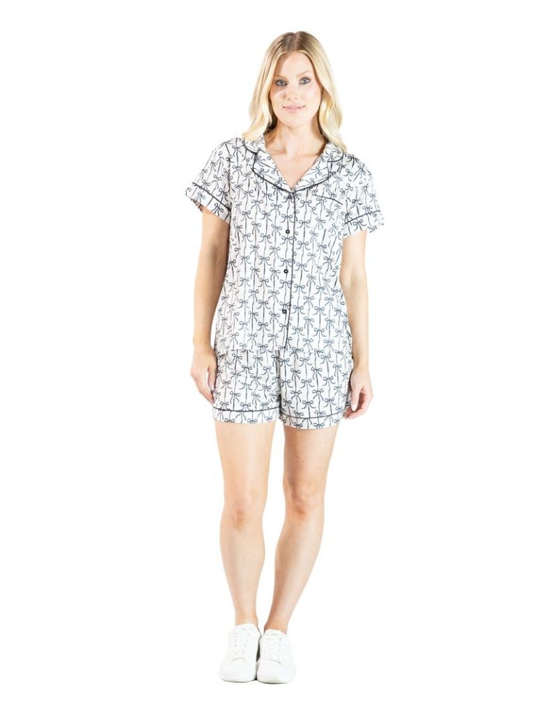 Simply Southern 0126 Button PJ Shorts & T-Shirt Set - SimplyCuteTees