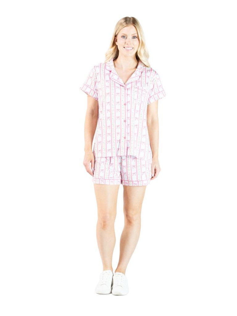Simply Southern 0126 Button PJ Shorts &amp; T-Shirt Set - SimplyCuteTees