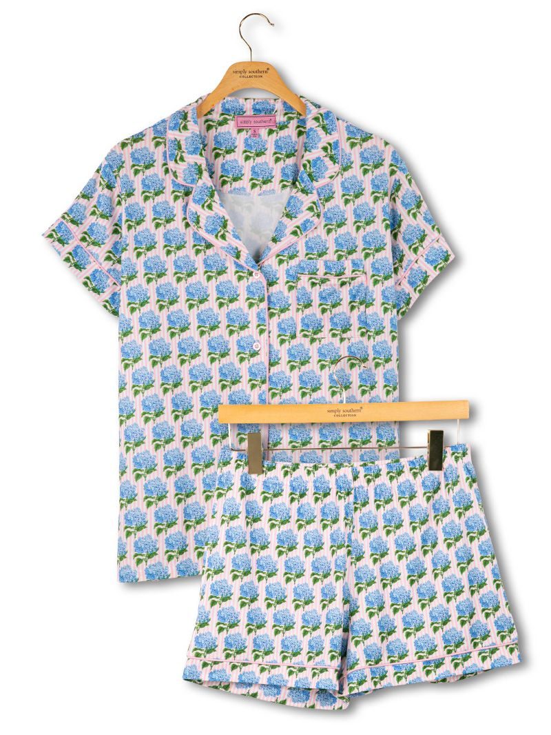 Simply Southern 0126 Button PJ Shorts &amp; T-Shirt Set - SimplyCuteTees