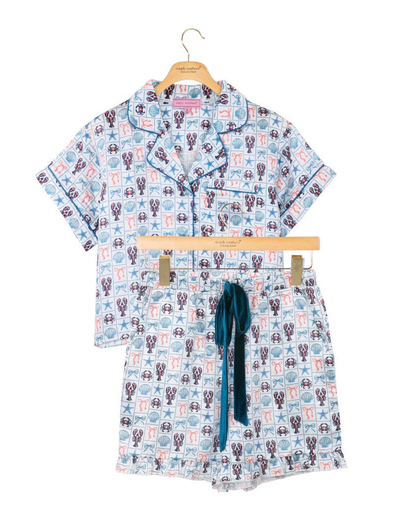 Simply Southern 0126 Soft Silk T-Shirt &amp; Shorts Pj Set