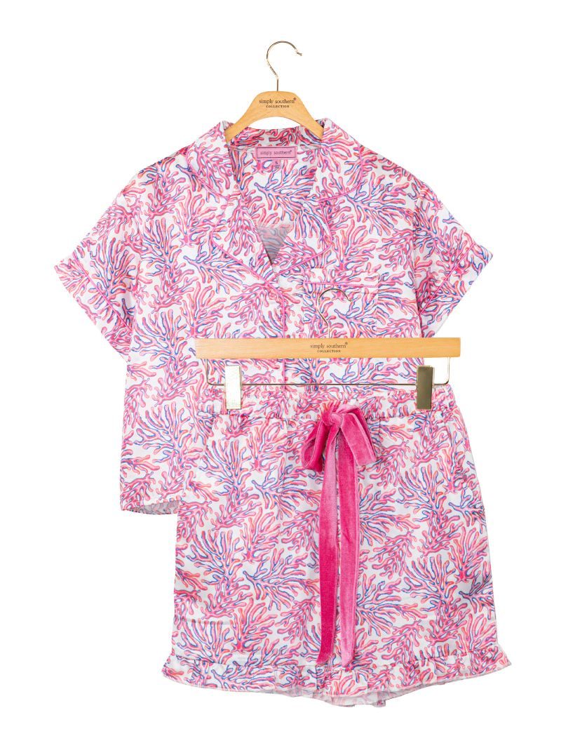 Simply Southern 0126 Soft Silk T-Shirt &amp; Shorts Pj Set