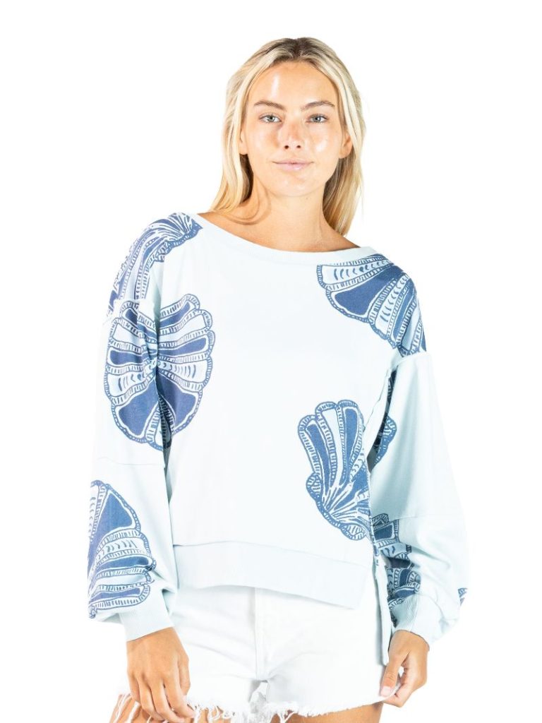 Simply Southern Shell Summer Pullover Crew Sweatshirt