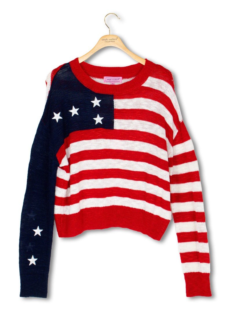 Simply Southern 0126 USA Long Sleeve Sweater - SimplyCuteTees