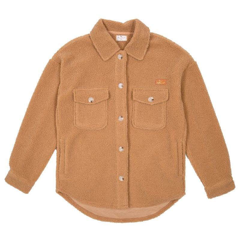 Simply Southern Cream Soft Fuzzy Shacket Jacket
