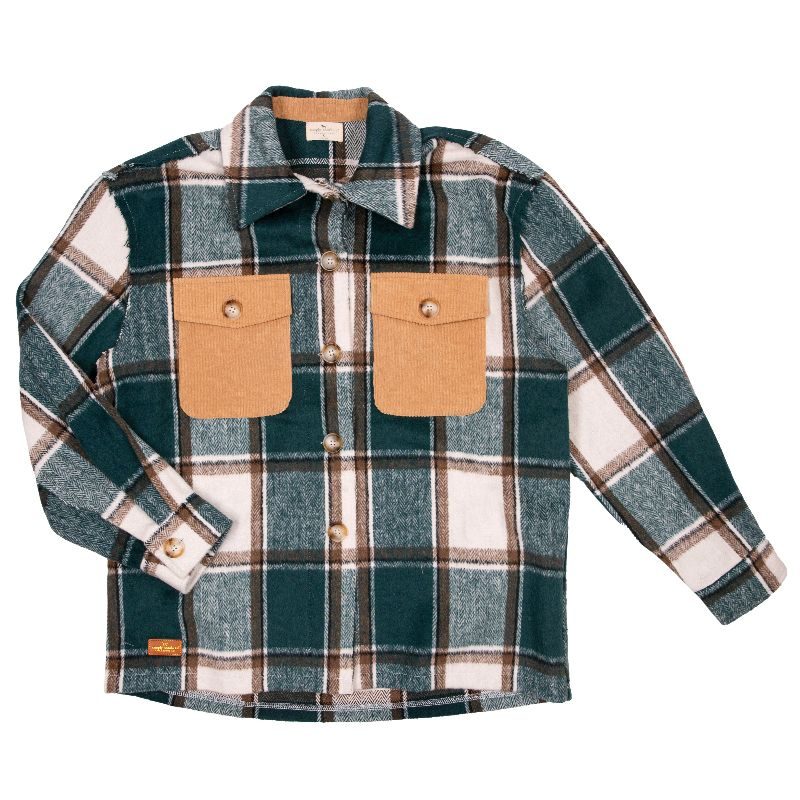 Simply Southern Plaid Shacket Yosemite Long Sleeve Pullover Jacket