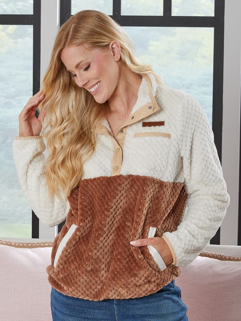 Simply Southern 0225 Long Sleeve Soft Sherpa Pullover Sweatshirt - SimplyCuteTees