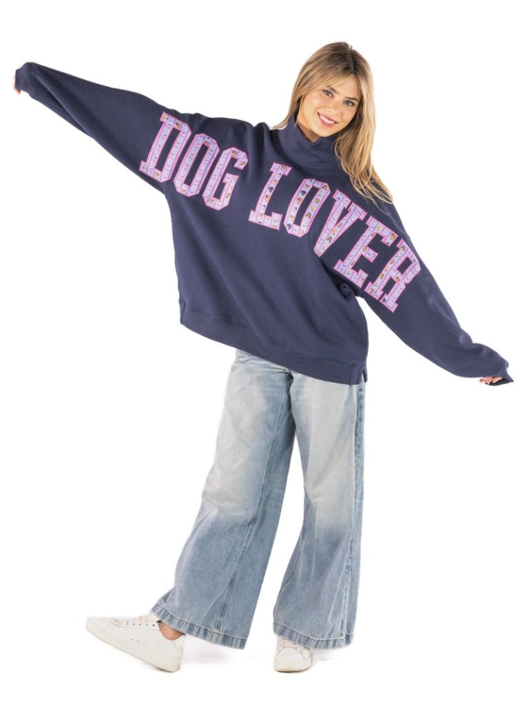 Simply Southern Dog Lover Mock Neck Pullover Crew Oversized Sweatshirt