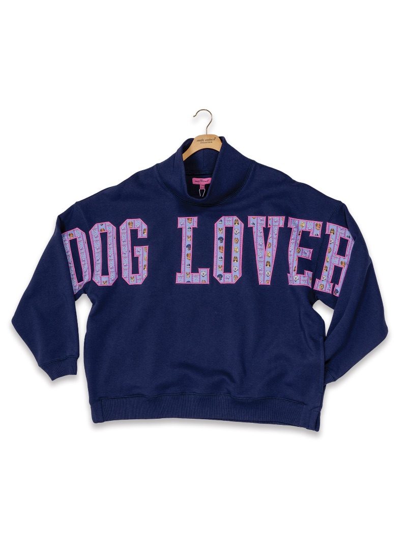 Simply Southern Dog Lover Mock Neck Pullover Crew Oversized Sweatshirt