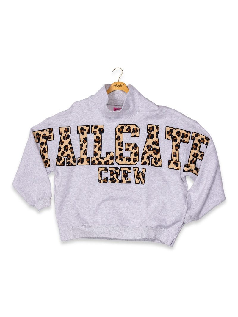 Simply Southern Tailgate Mock Neck Pullover Crew Oversized Sweatshirt