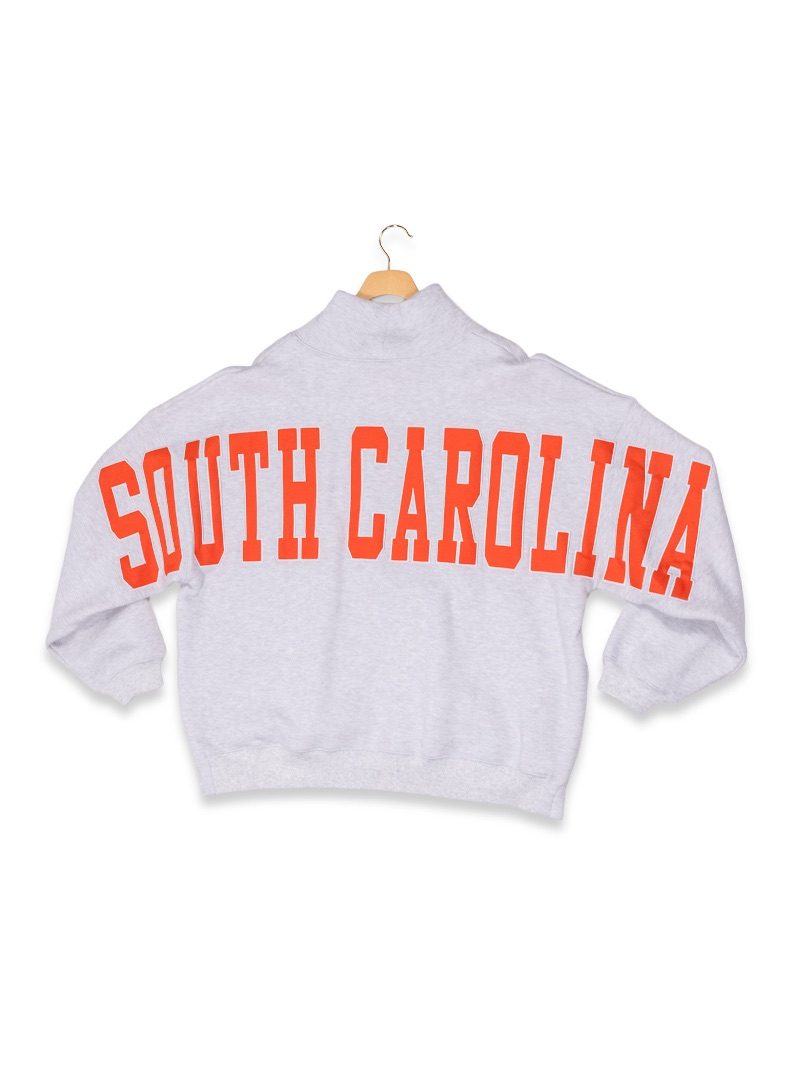 Simply Southern Orange South Carolina Mock Neck Pullover Crew Oversized Sweatshirt