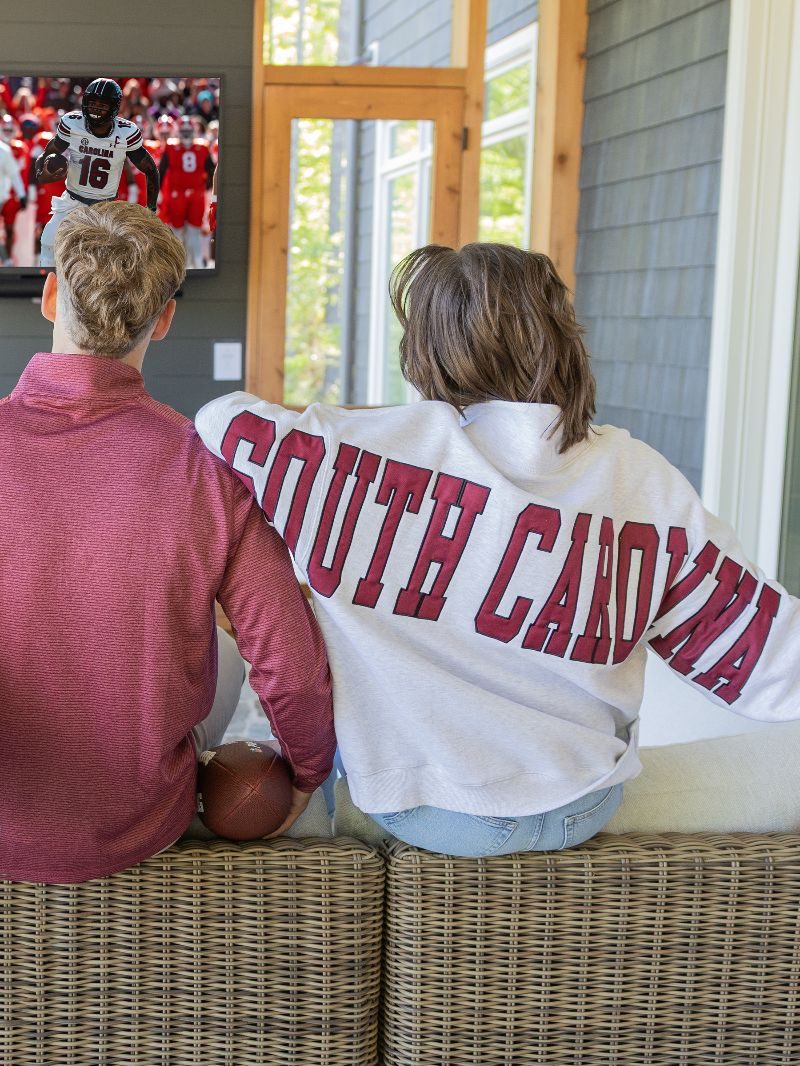 Simply Southern Red South Carolina Mock Neck Pullover Crew Oversized Sweatshirt