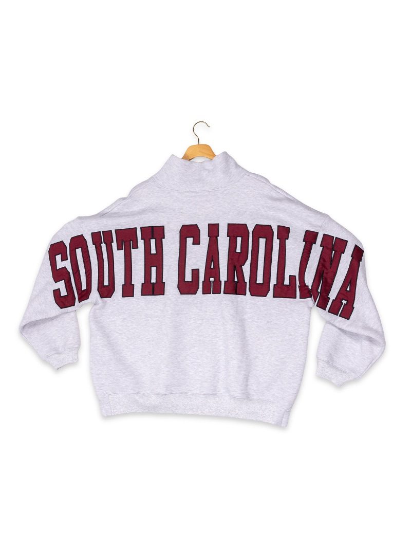 Simply Southern Red South Carolina Mock Neck Pullover Crew Oversized Sweatshirt