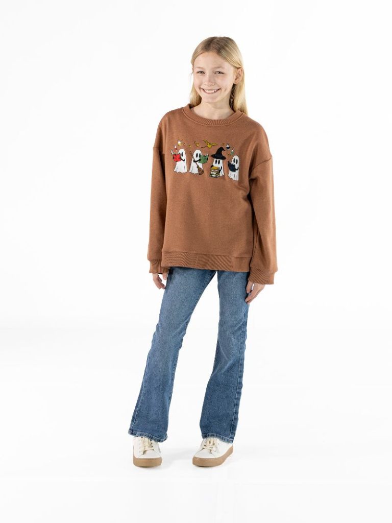 Simply Southern 0226 Ghost Fall Embroidered Long Sleeve Crew