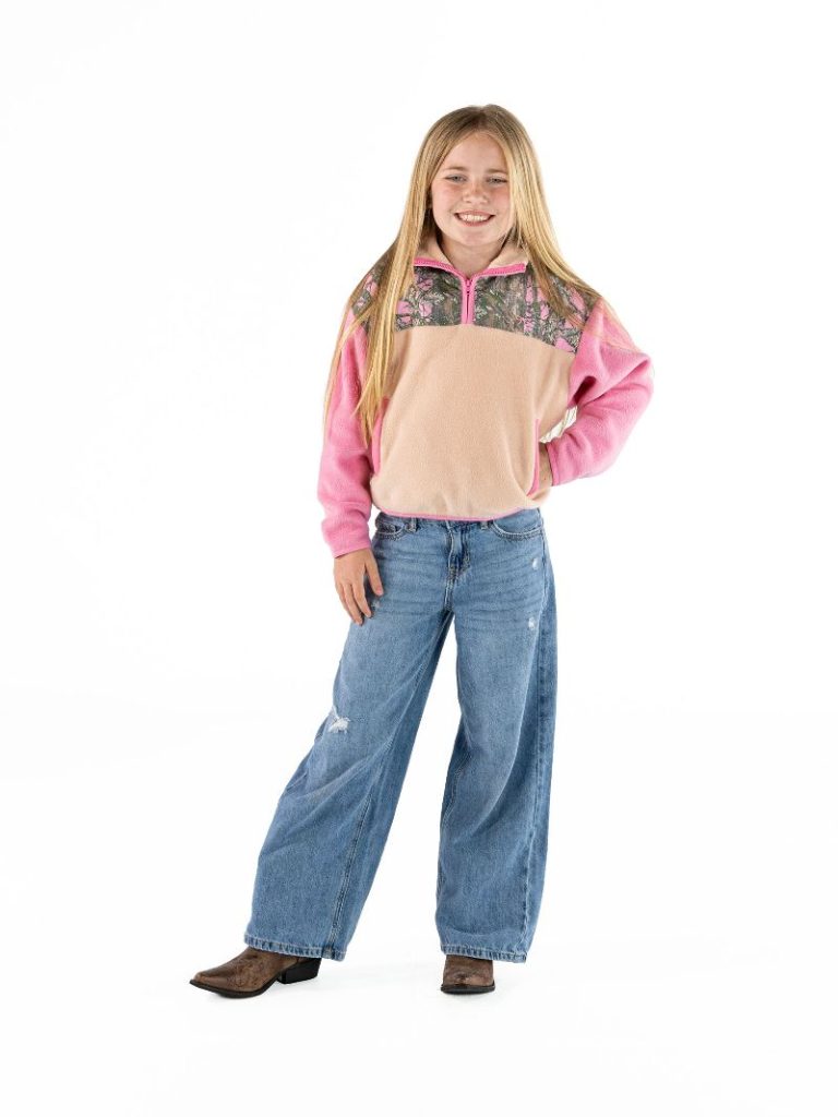 Simply Southern 0226 Aleyna Pink Camo Long Sleeve Soft Pullover Sweatshirt
