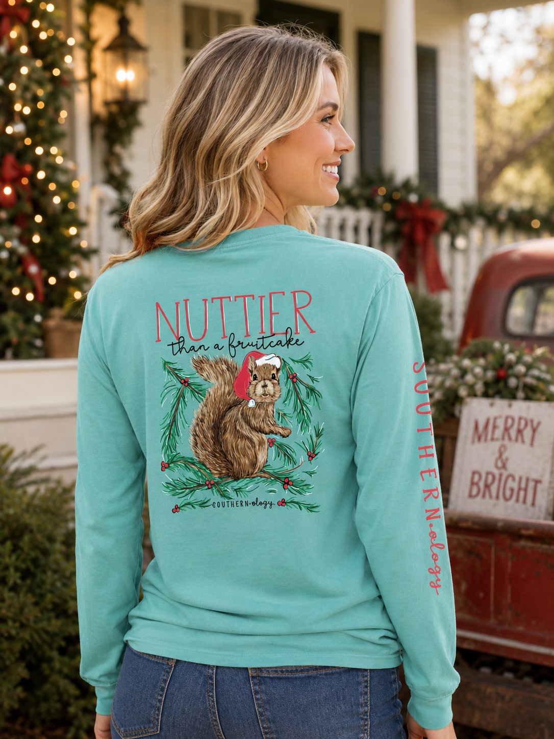 Southernology Nutty Squirrel Holiday Comfort Colors Long Sleeve T-Shirt
