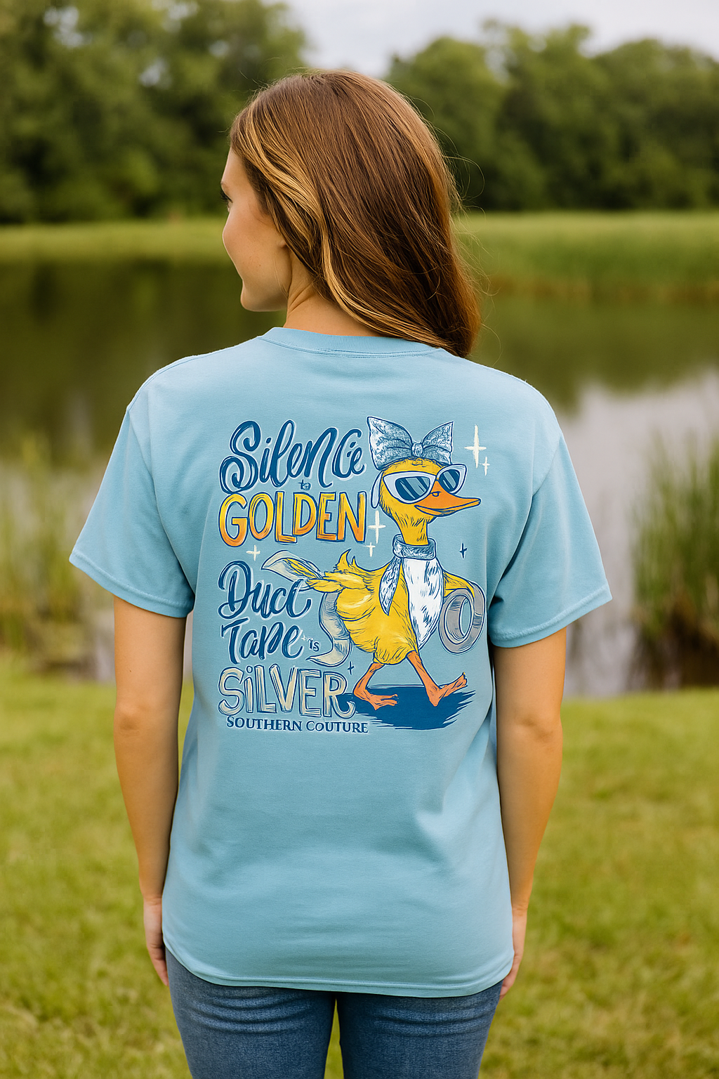 Southern Couture Classic Silence Is Golden Duck T-Shirt - SimplyCuteTees