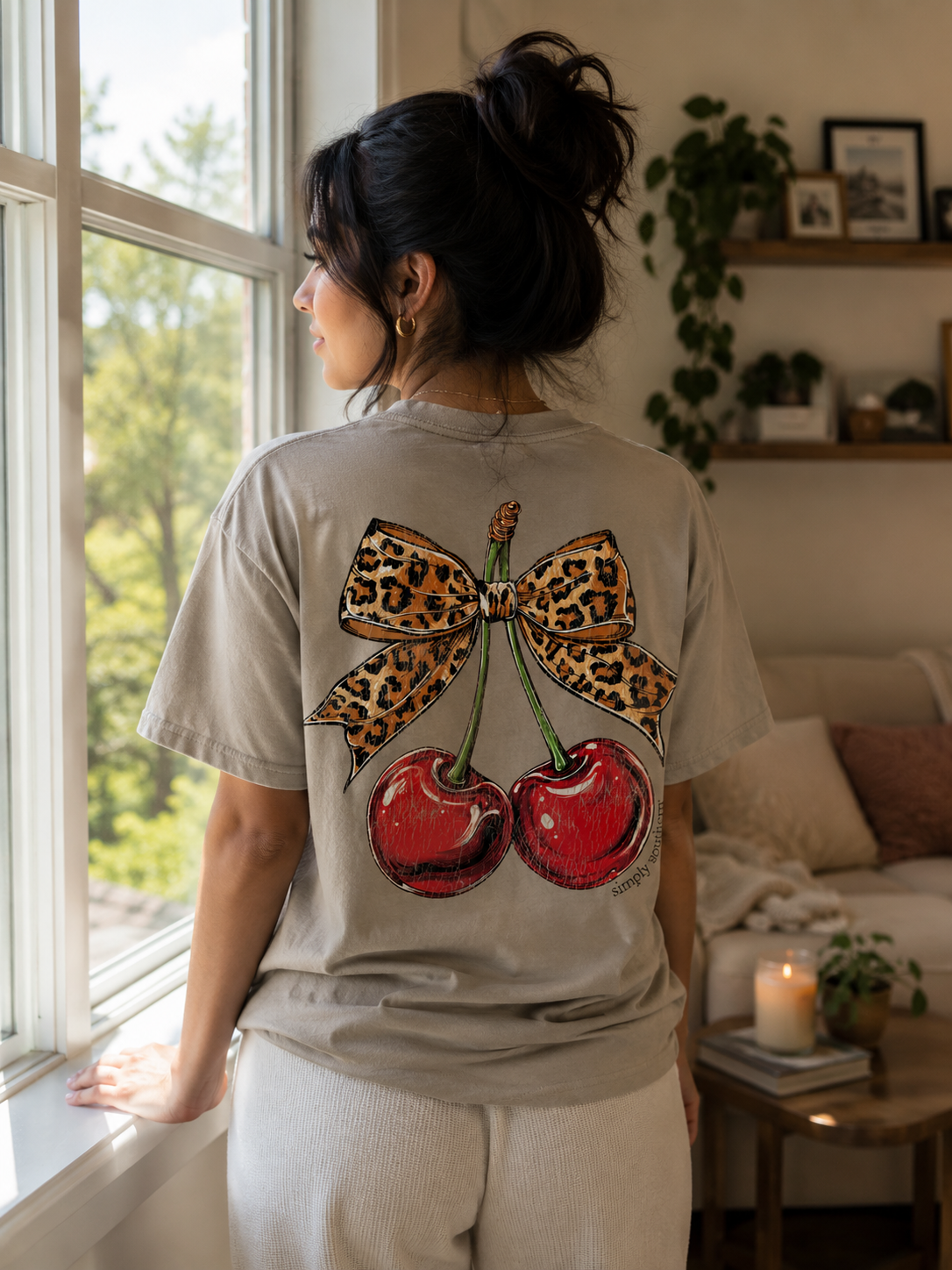 Simply Southern Leopard Cherry Mineral Washed T-Shirt