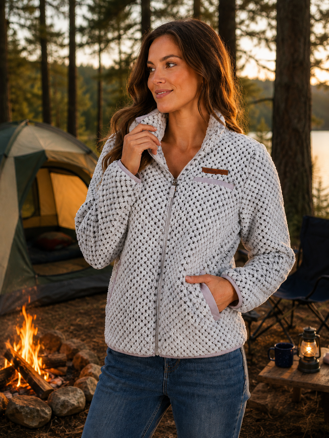 Simply Southern 0225 Soft Sherpa Full Zip Long Sleeve Jacket