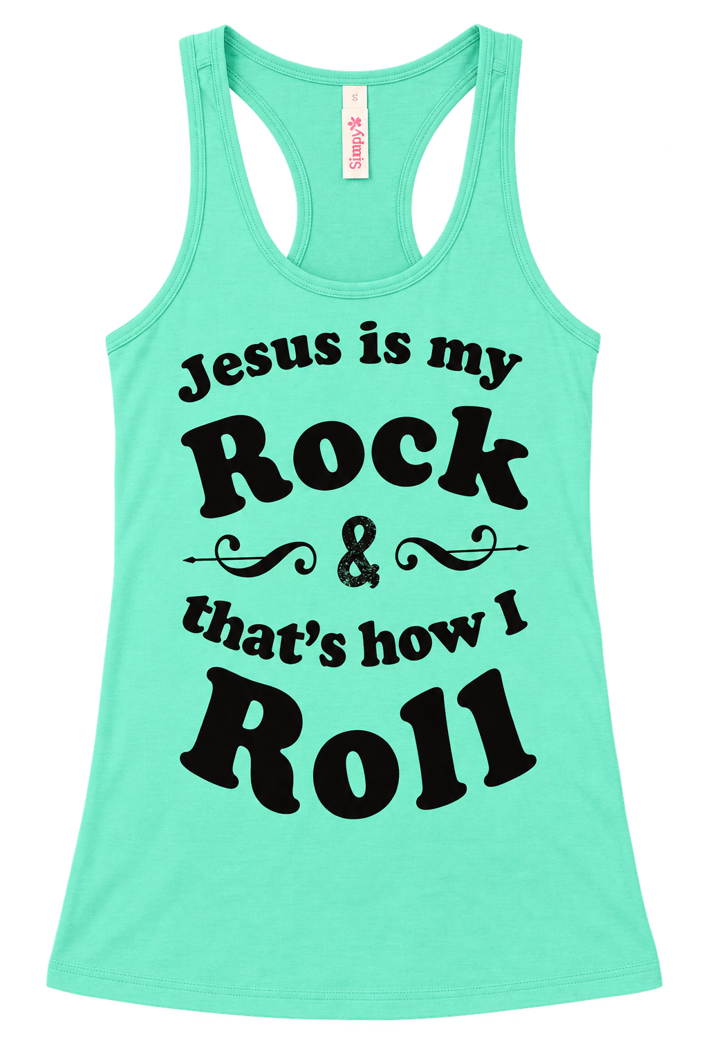 Christian Jesus Rock and Roll Front Print T-Shirt Tank Top