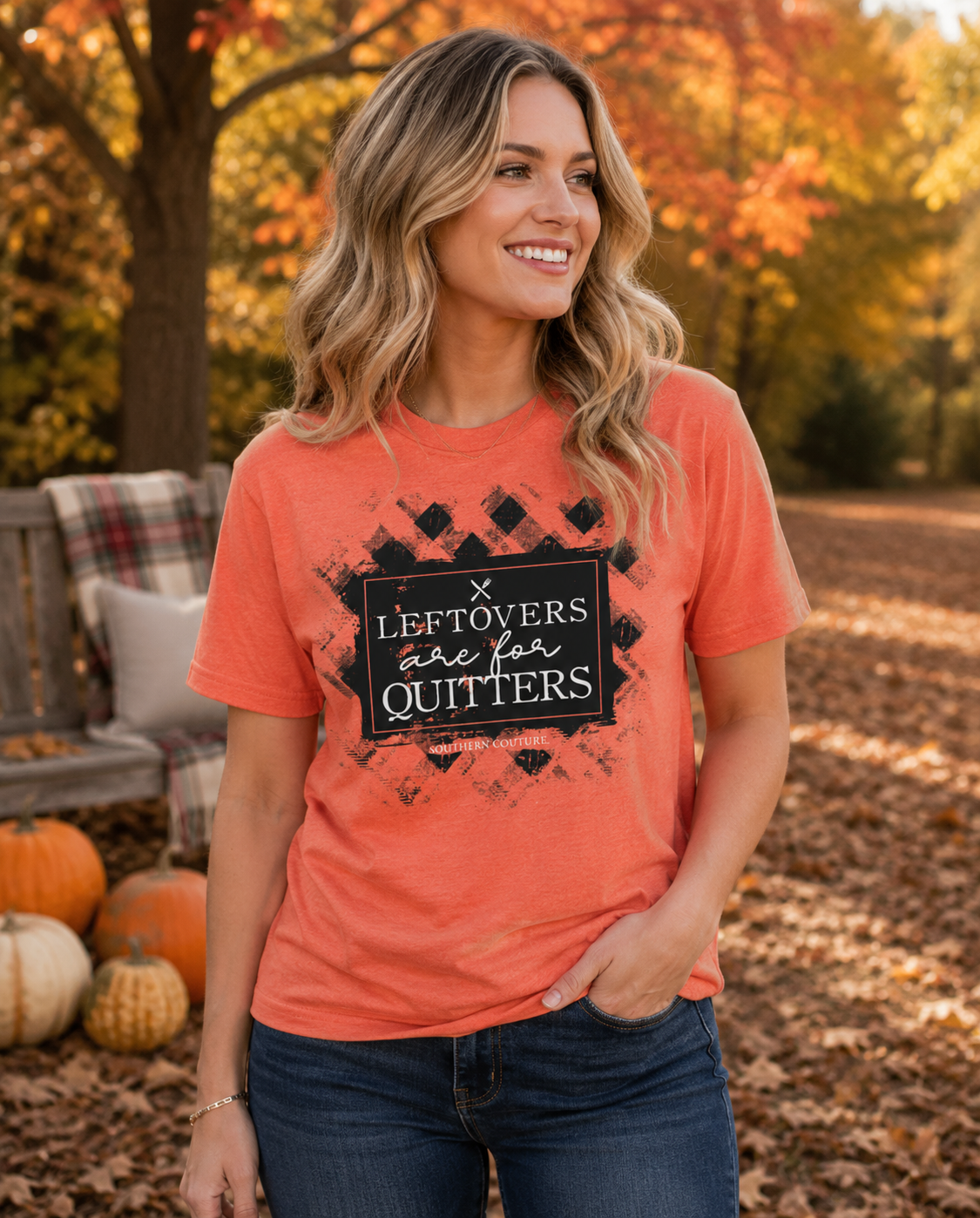 SALE Southern Couture Leftovers For Quitters Fall Soft T-Shirt