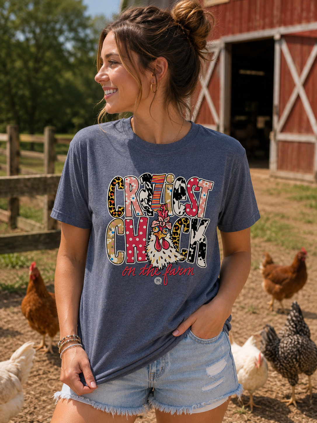 Girlie Girl Originals Craziest Chick Farm T-Shirt