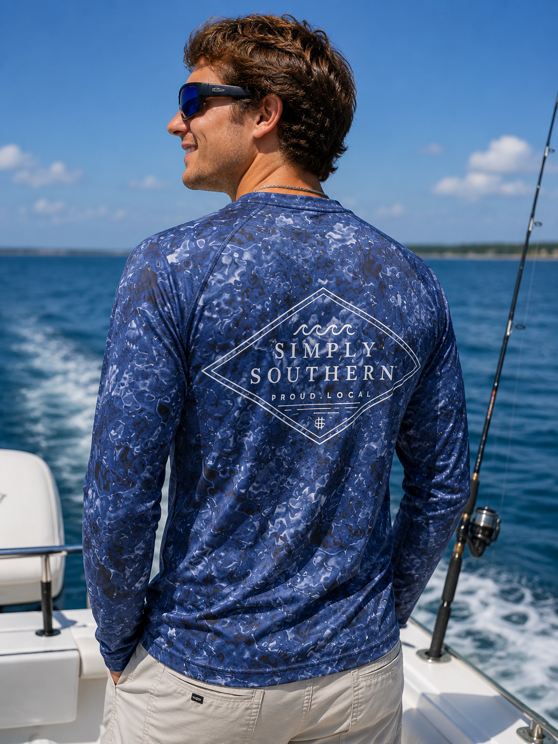 Simply Southern Waves Rash Guard Swim UV Protection Unisex Long Sleeve T-Shirt