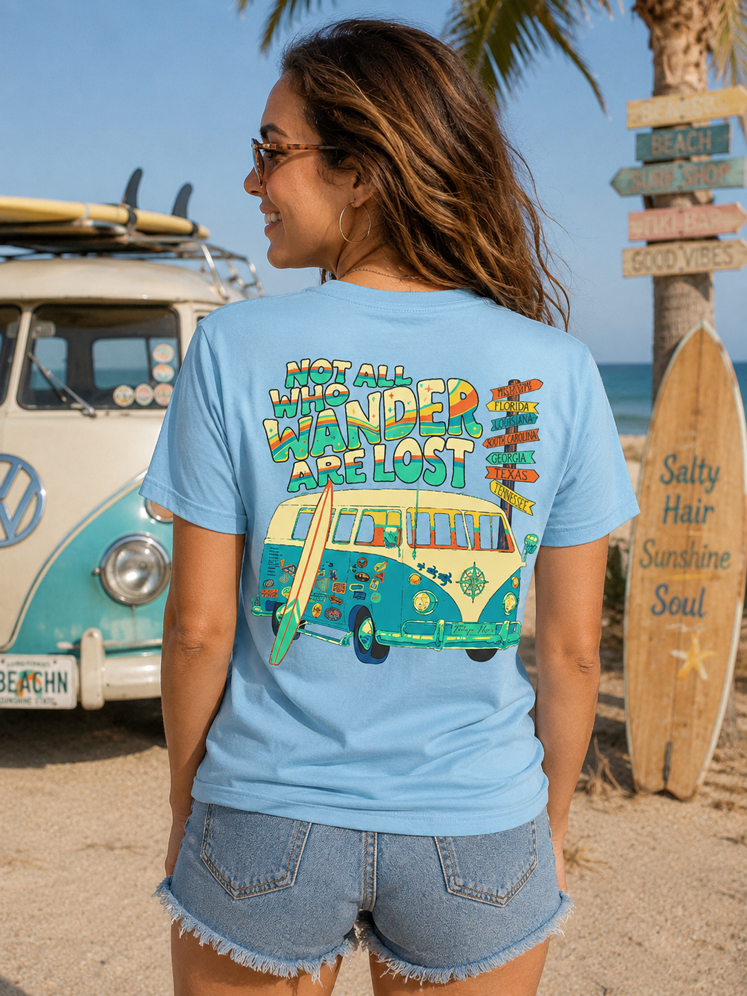 Southern Attitude Tortuga Moon Wander Van Comfort Colors T-Shirt